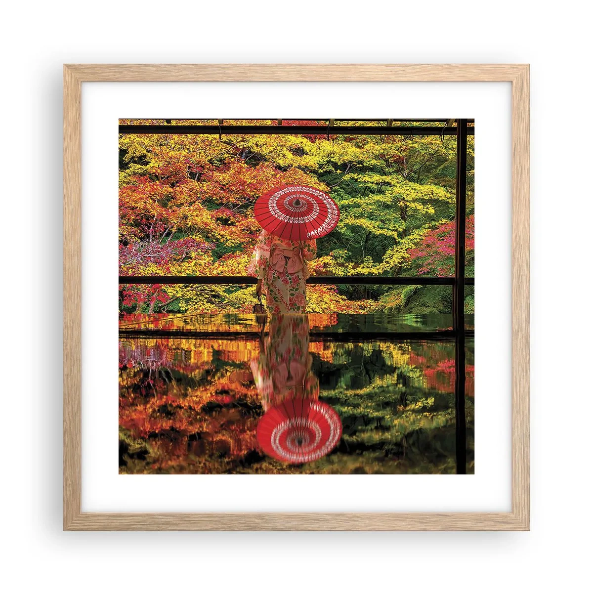 Een poster in een licht eiken lijst - In de tempel van de natuur - 40x40 cm