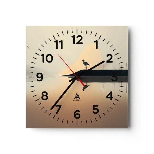 Wandklok - Klok - Heer op het meer - 40x40 cm