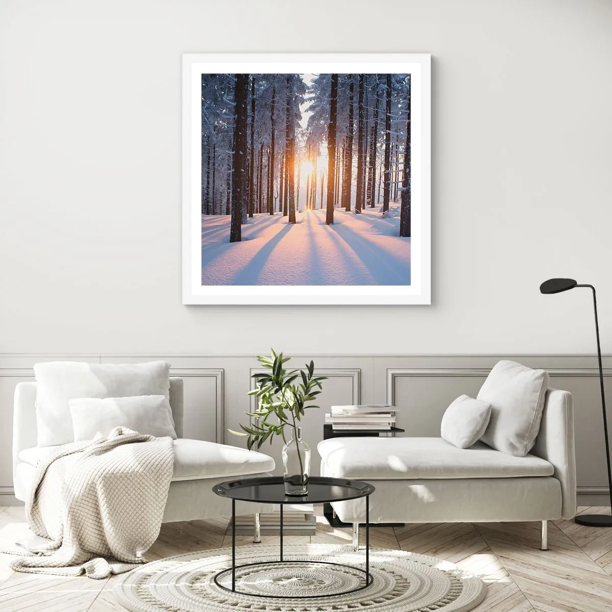 Poster in een witte lijst - Duidelijk in zwart-wit - 30x30 cm