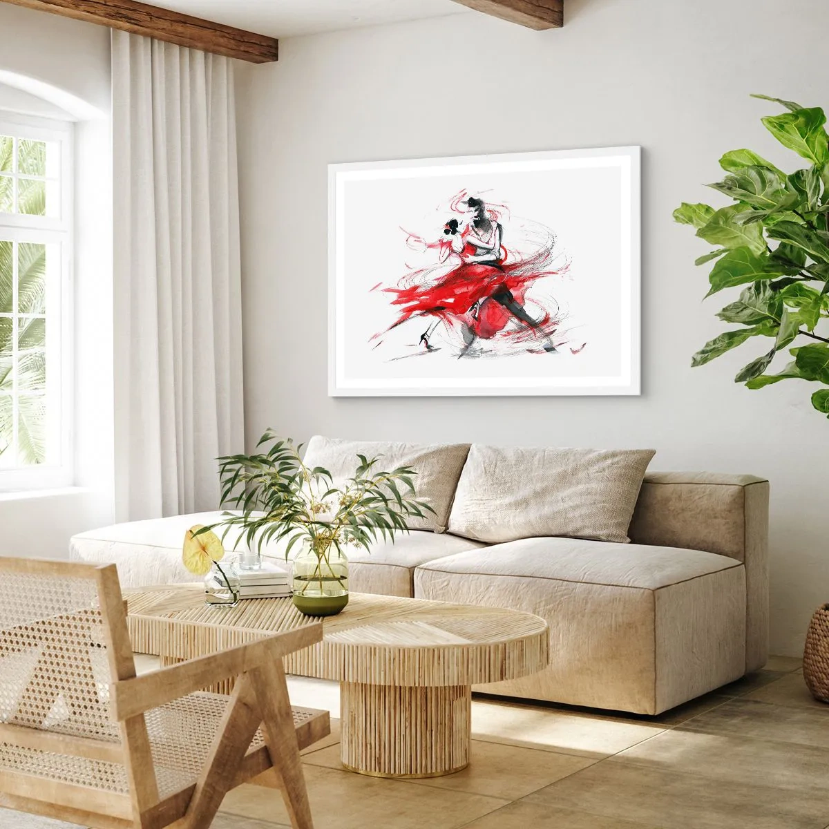 Poster in een witte lijst - Tango - het ritme van passie - 91x61 cm