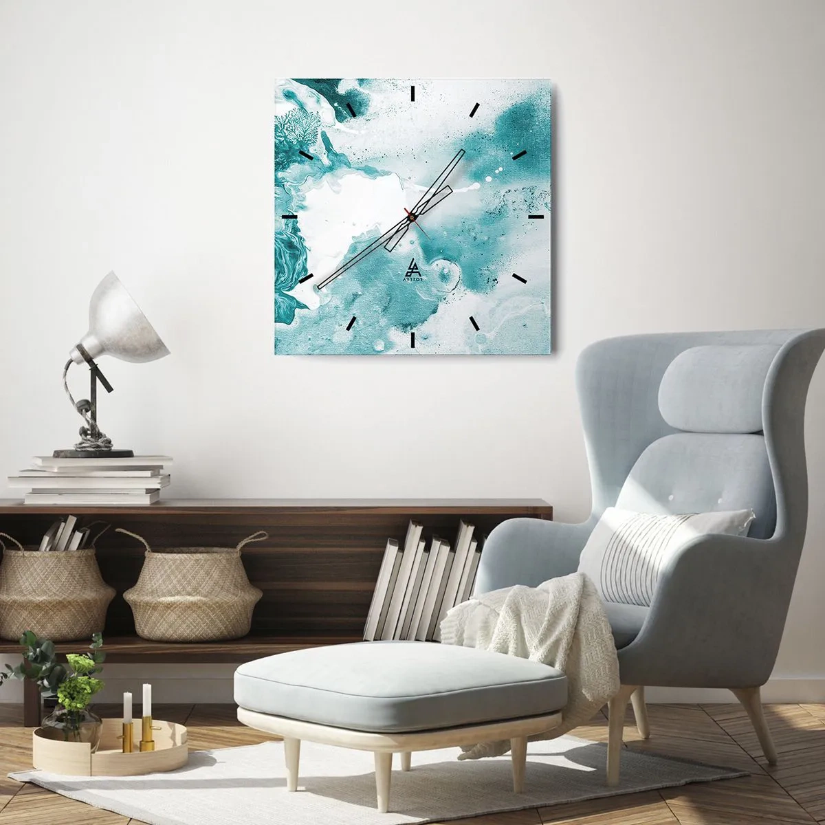 Wandklok - Klok - Moerast van blauw - 40x40 cm