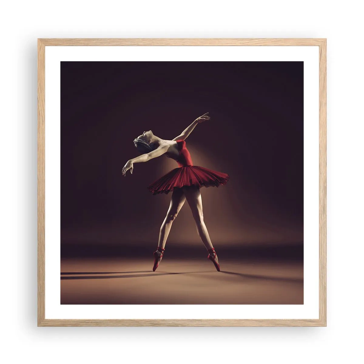 Een poster in een licht eiken lijst - Een prima ballerina - 60x60 cm