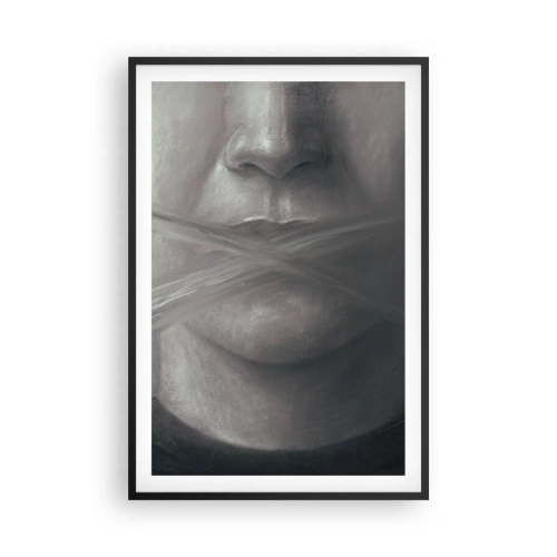 Poster in een zwarte lijst - Zonder een woord - 61x91 cm
