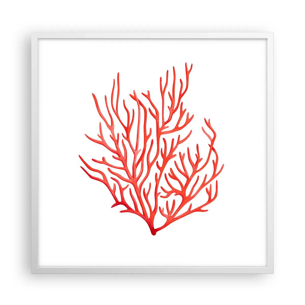 Poster in een witte lijst - Koraal filigraan - 60x60 cm