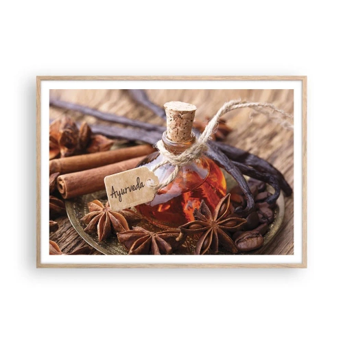 Een poster in een licht eiken lijst - Naar de eenheid van lichaam en geest - 100x70 cm