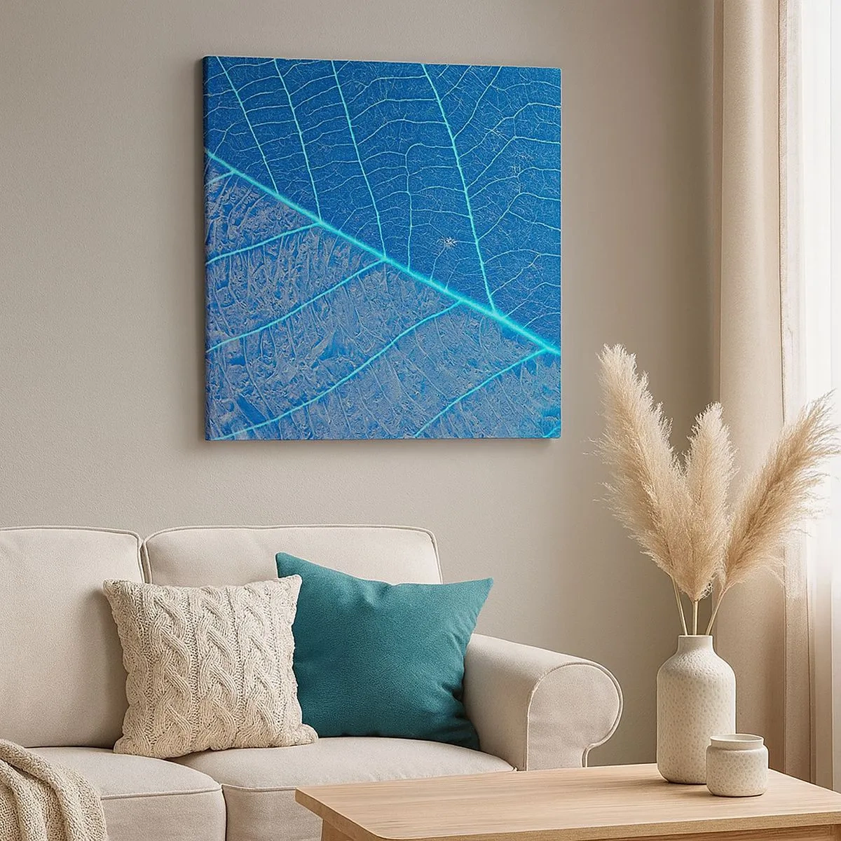 Schilderen op canvas - Leven in blauw - 30x30 cm