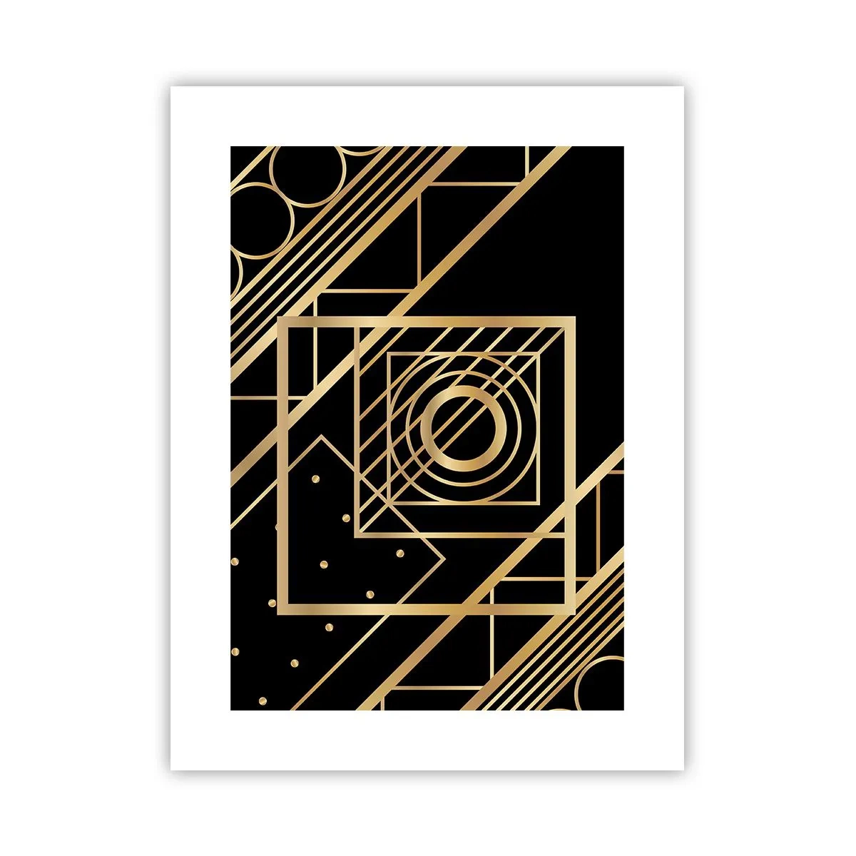 Poster - Gouden geometrie - 30x40 cm