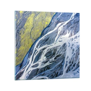 Schilderen op glas - Rotstekeningen van de natuur - 70x70 cm