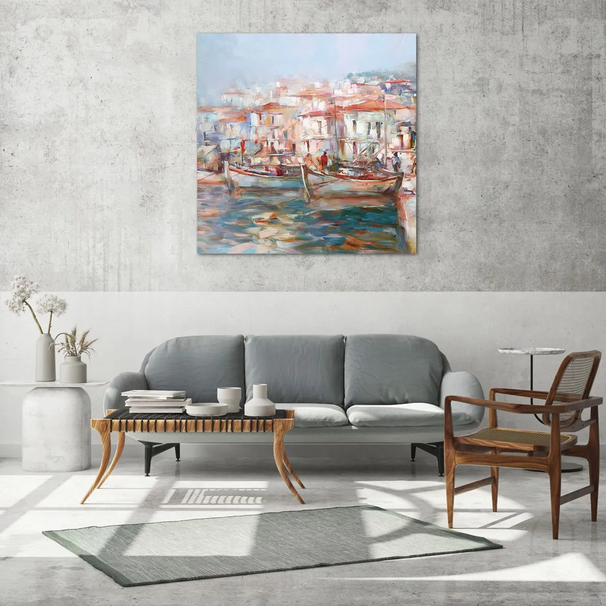 Schilderen op glas - Pastel vakantie - 70x70 cm