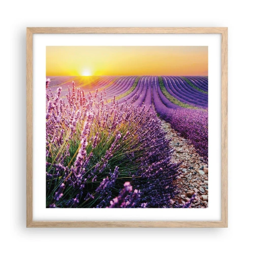 Een poster in een licht eiken lijst - Geurige korenvelden - 50x50 cm