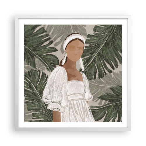 Poster in een witte lijst - Exotisch portret - 60x60 cm