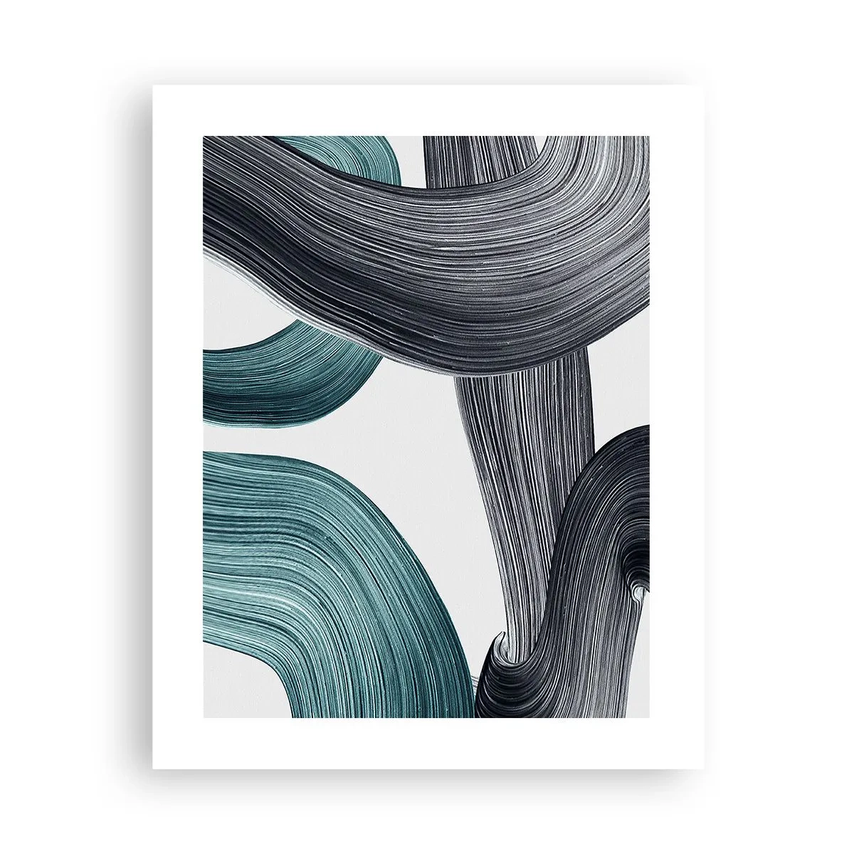 Poster - Smaragdgroene en zwarte paden - 40x50 cm