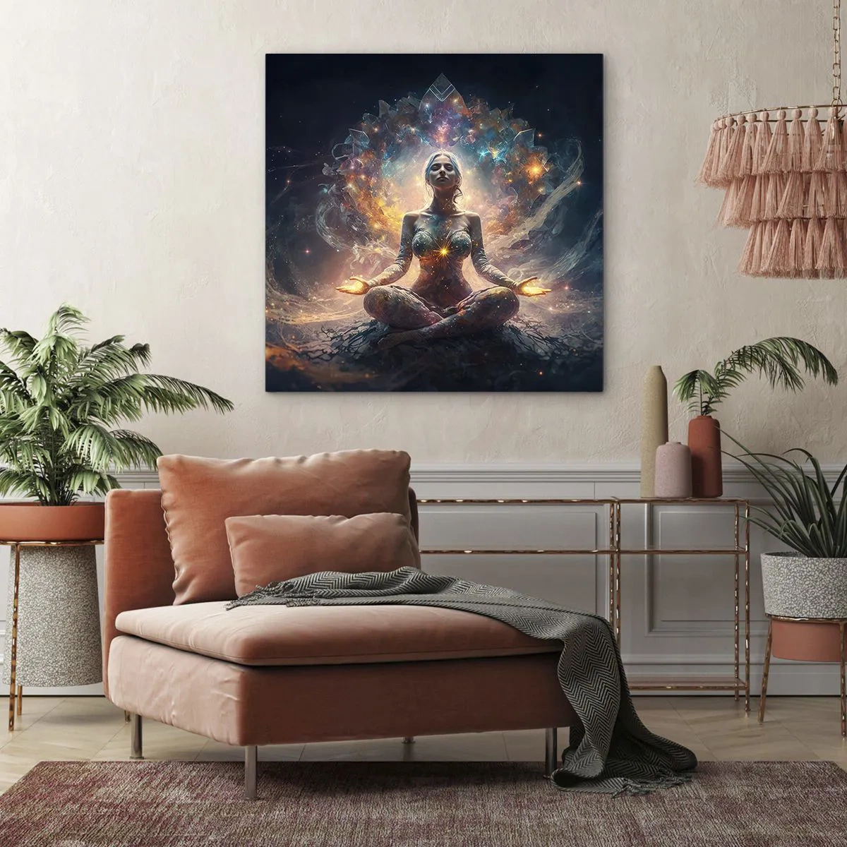 Schilderen op canvas - Stroom van goede energie - 70x70 cm