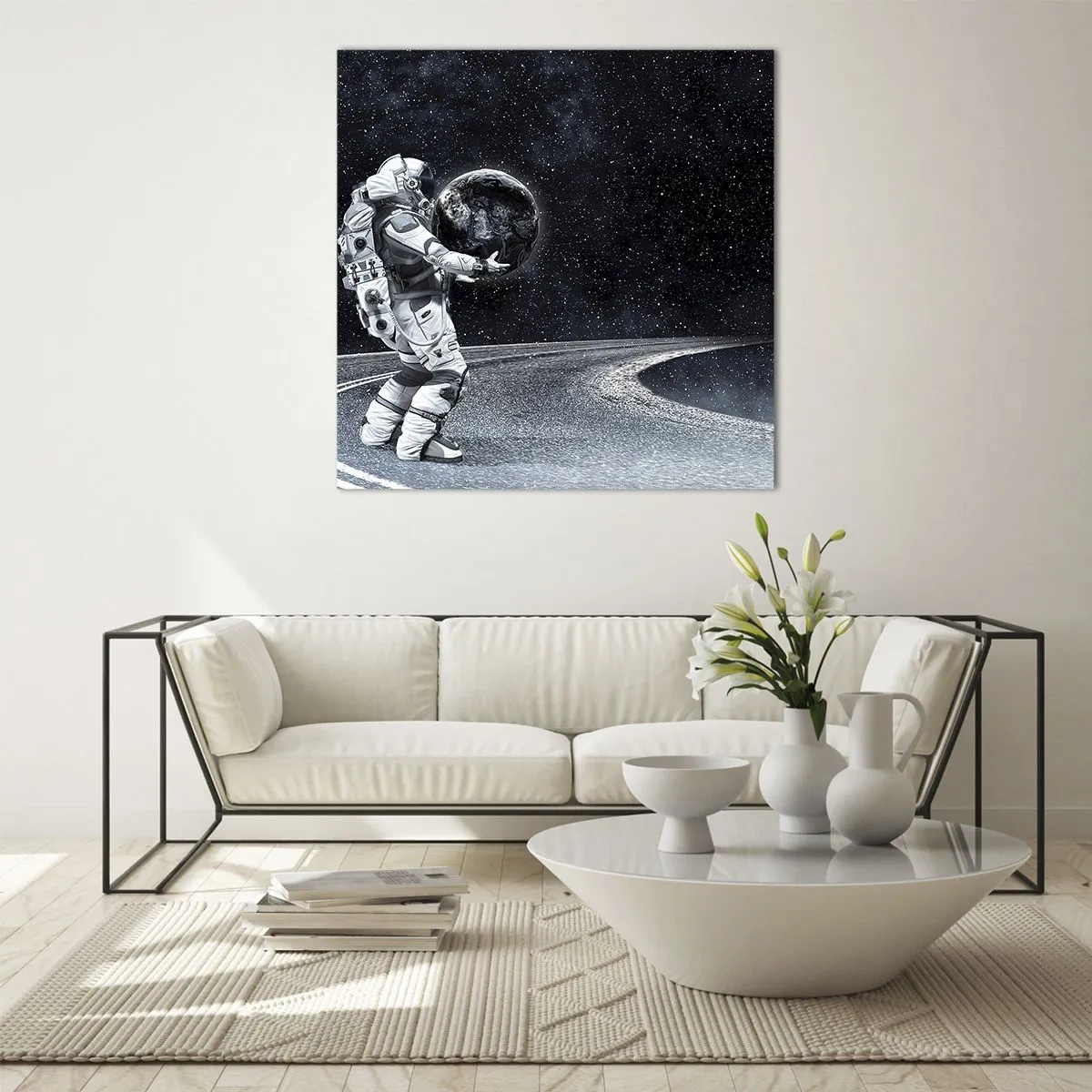 Schilderen op glas - Op de Melkweg - 50x50 cm