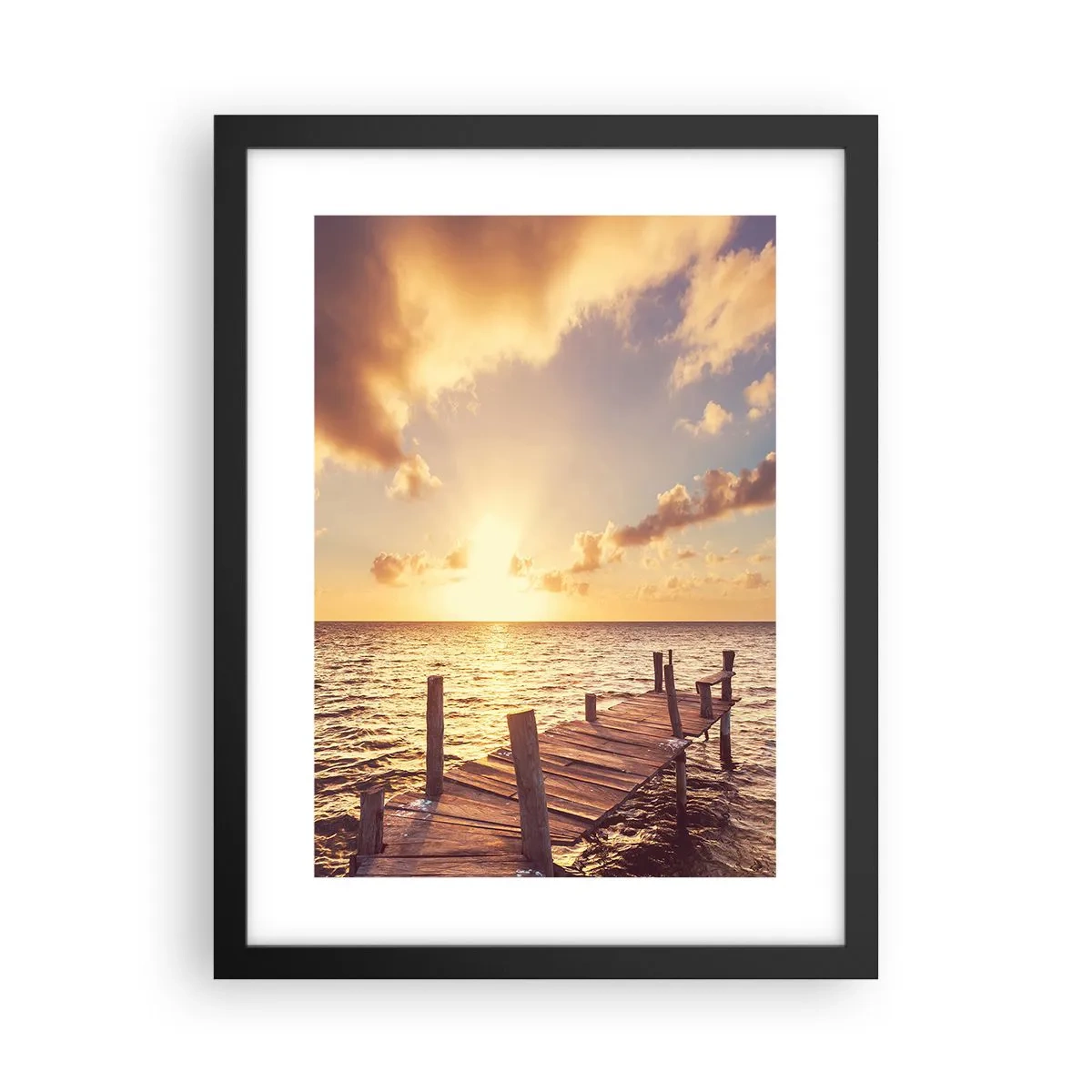 Poster in een zwarte lijst - Het gouden land van zachtheid - 30x40 cm