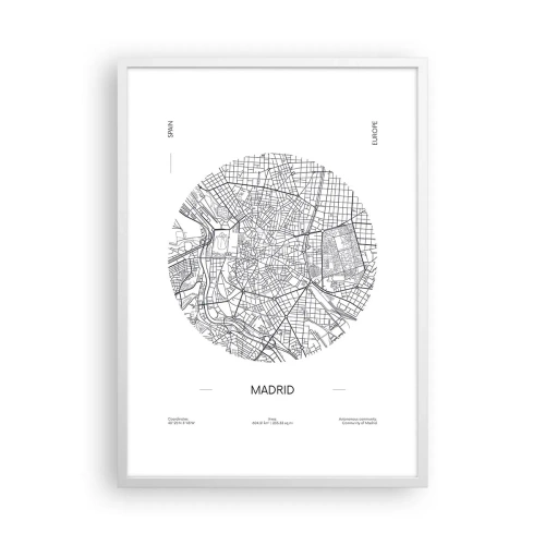 Poster in een witte lijst - Anatomie van Madrid - 50x70 cm