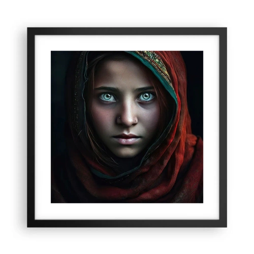 Poster in een zwarte lijst - Oosterse prinses - 40x40 cm