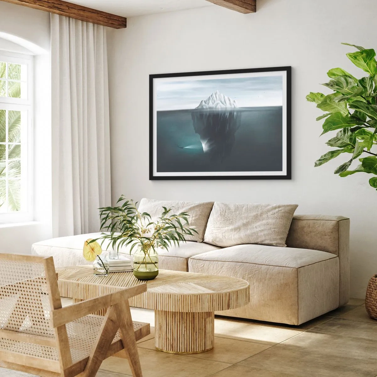 Poster in een zwarte lijst - Onderwater mysterie - 100x70 cm