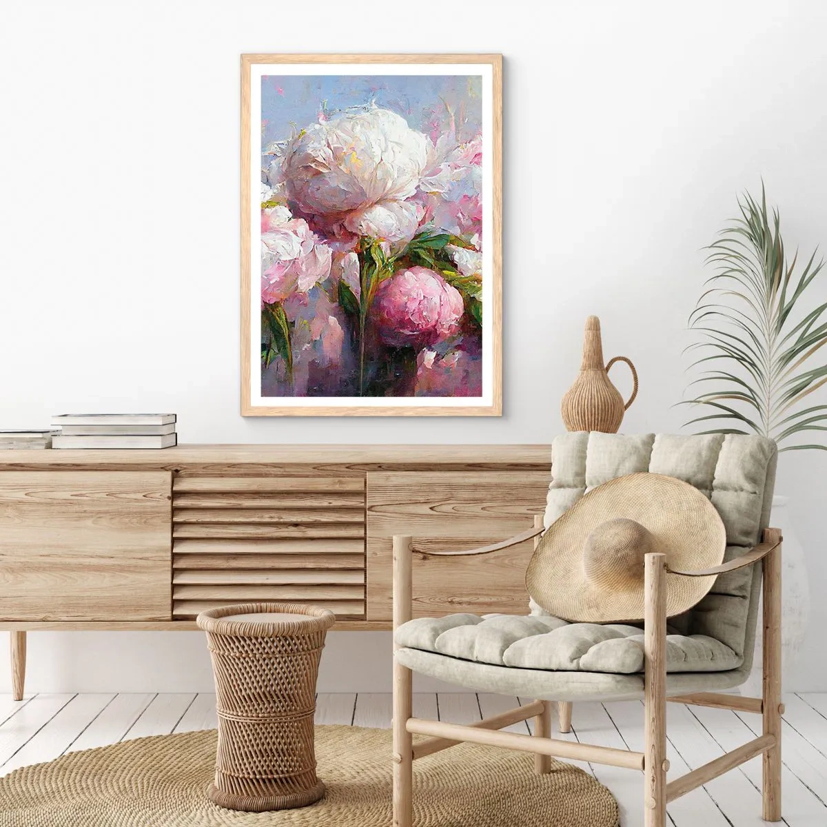 Een poster in een licht eiken lijst - Een boeket vol leven - 70x100 cm