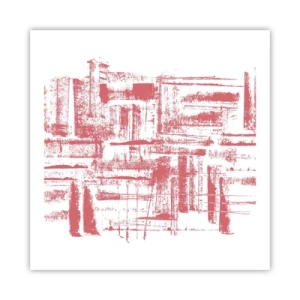 Poster - De rode stad - 60x60 cm