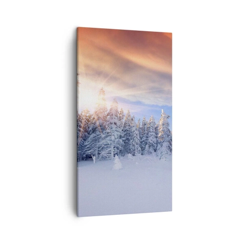 Schilderen op canvas - Het sneeuwspektakel van de natuur - 45x80 cm