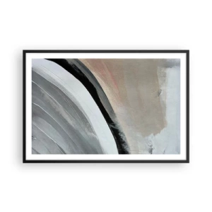 Poster in een zwarte lijst - Compositie: boog van zwart en grijs - 91x61 cm