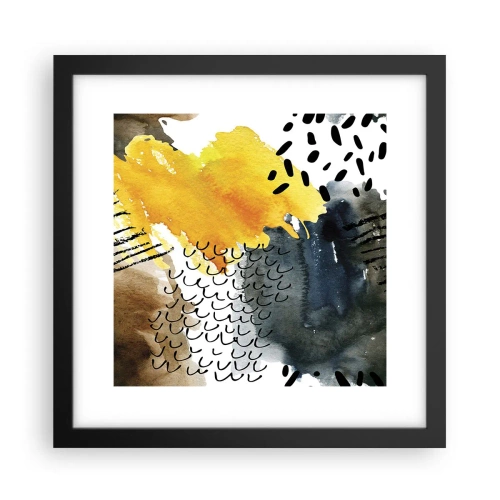 Poster in een zwarte lijst - Een ontmoeting van de elementen - 30x30 cm