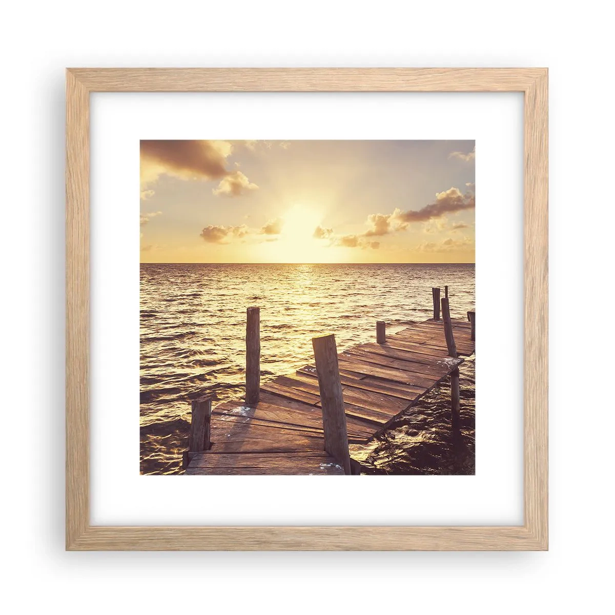 Een poster in een licht eiken lijst - Het gouden land van zachtheid - 30x30 cm