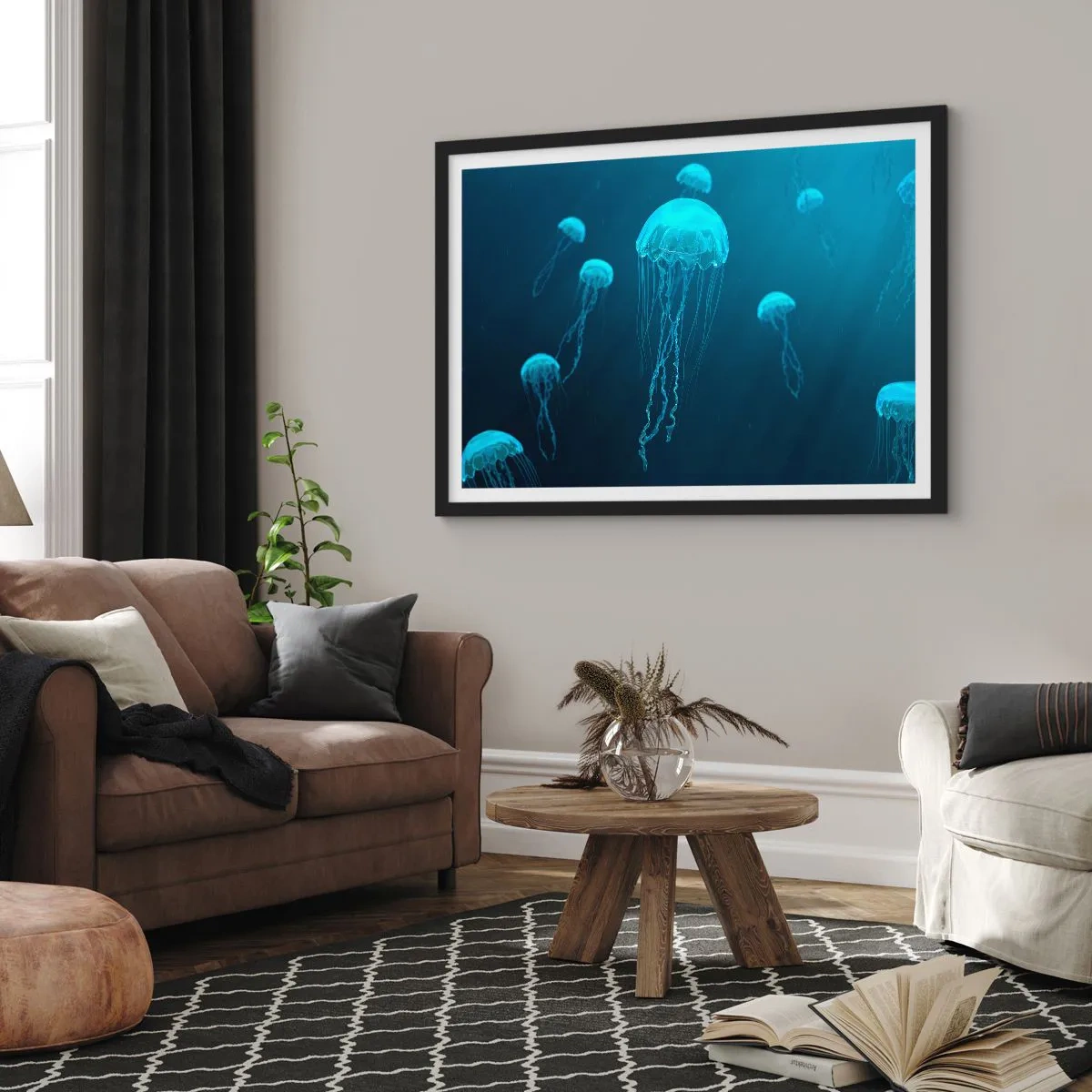 Poster in een zwarte lijst - Oceaandans - 100x70 cm