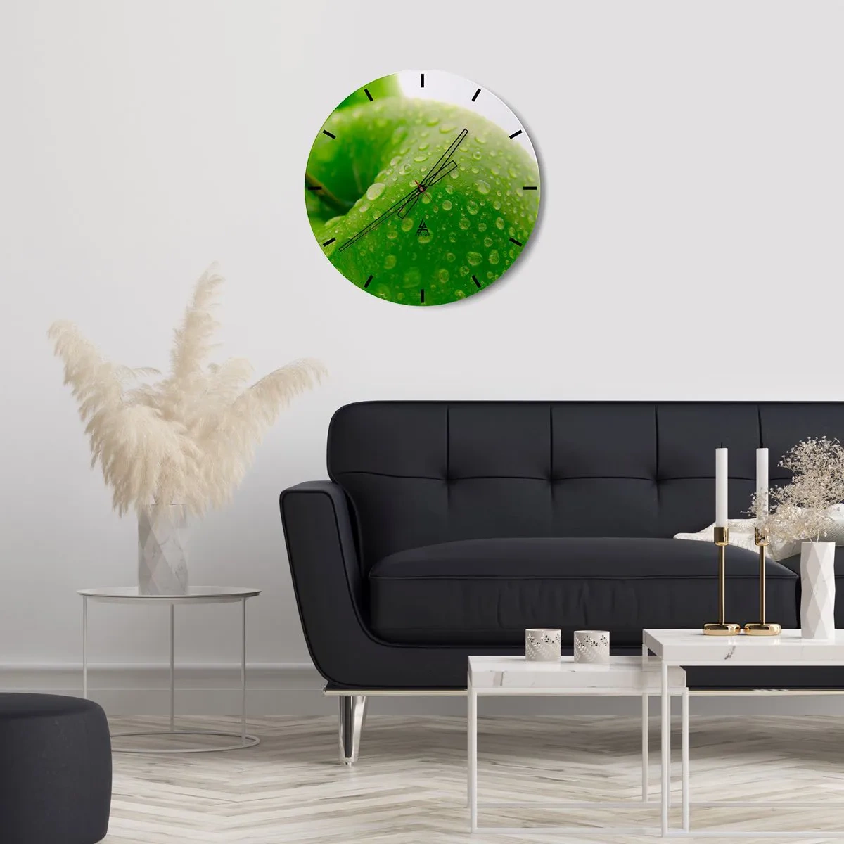 Wandklok - Klok - Groene koele frisheid - 40x40 cm