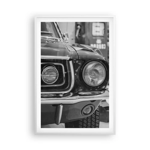 Poster in een witte lijst - Hard rijden - 61x91 cm