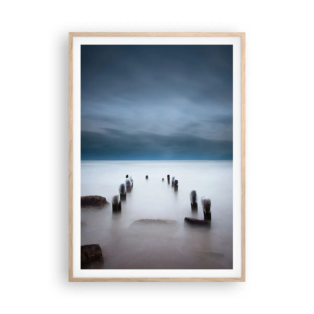 Een poster in een licht eiken lijst - Peinzend meer - 70x100 cm