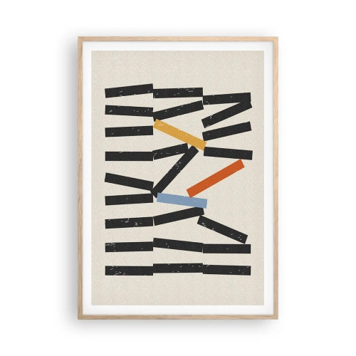 Een poster in een licht eiken lijst - Domino – compositie - 70x100 cm