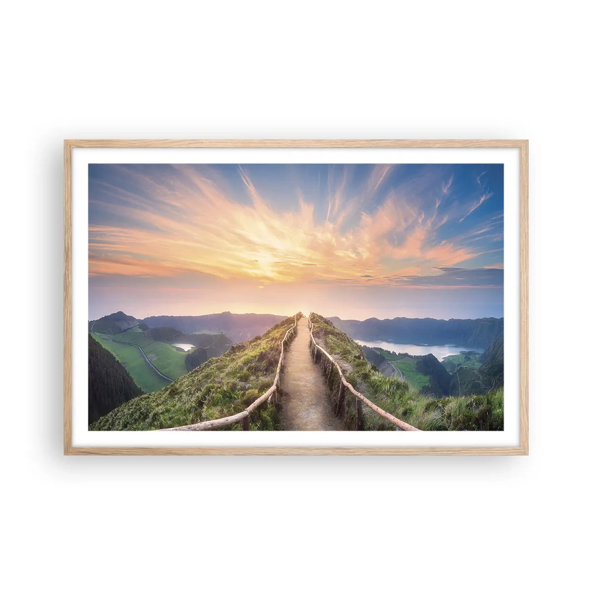 Een poster in een licht eiken lijst - Dicht bij de hemel - 91x61 cm
