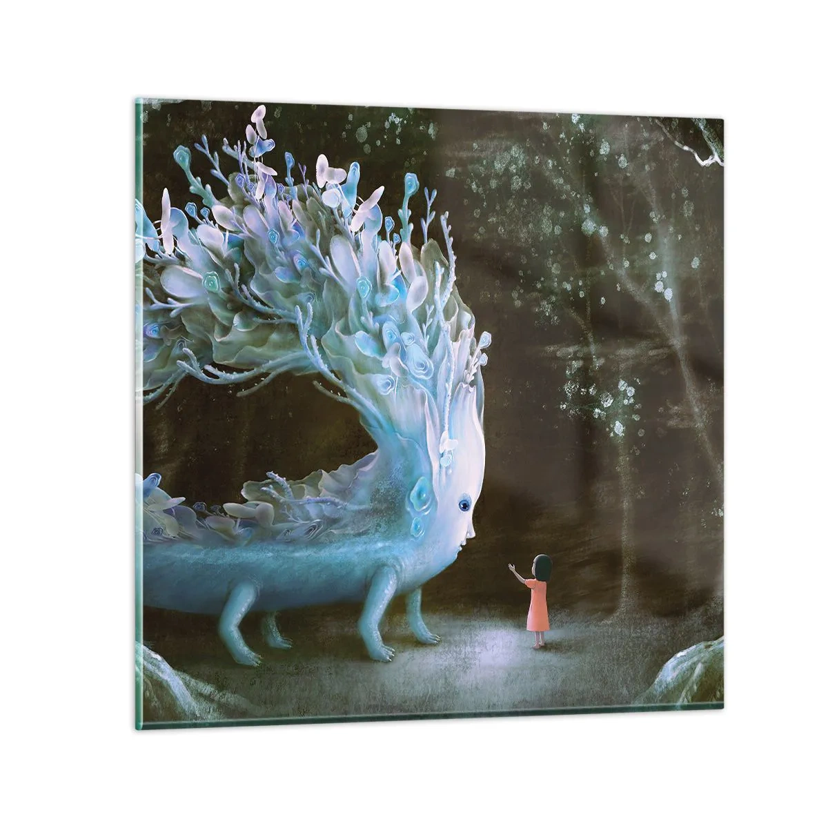 Schilderen op glas - Fantastische ontmoeting - 50x50 cm