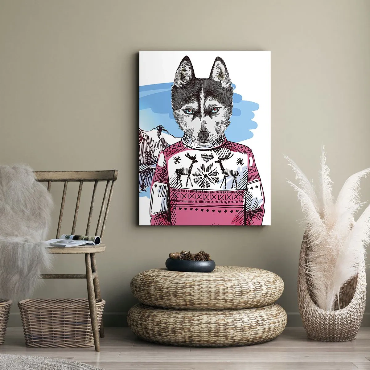 Schilderen op canvas - Een wolf in schaapswol - 50x70 cm
