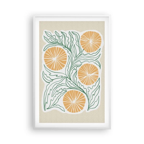 Poster in een witte lijst - Etnisch met een vleugje abstractie - 61x91 cm