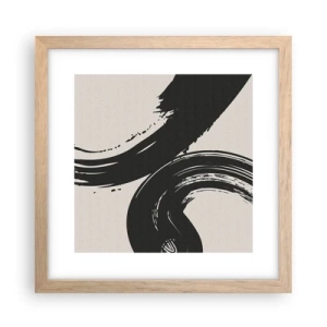 Een poster in een licht eiken lijst - Vegend en cirkevormig - 30x30 cm