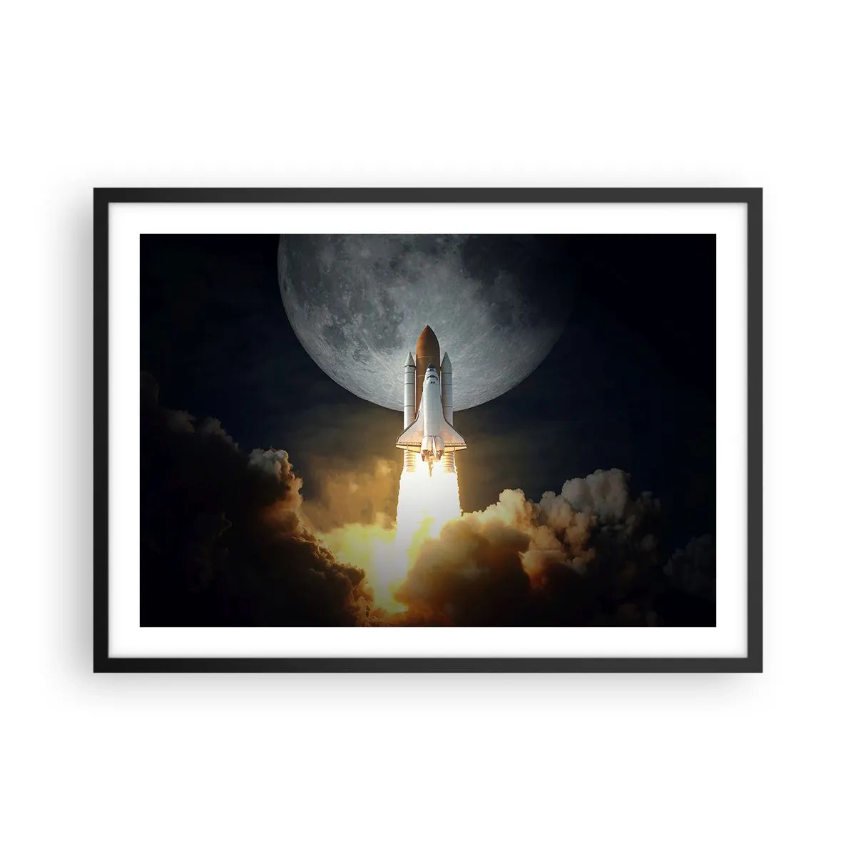 Poster in een zwarte lijst - Het begin van een onaards avontuur - 70x50 cm