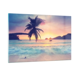Schilderen op glas - Een avond aan de baai - 120x80 cm