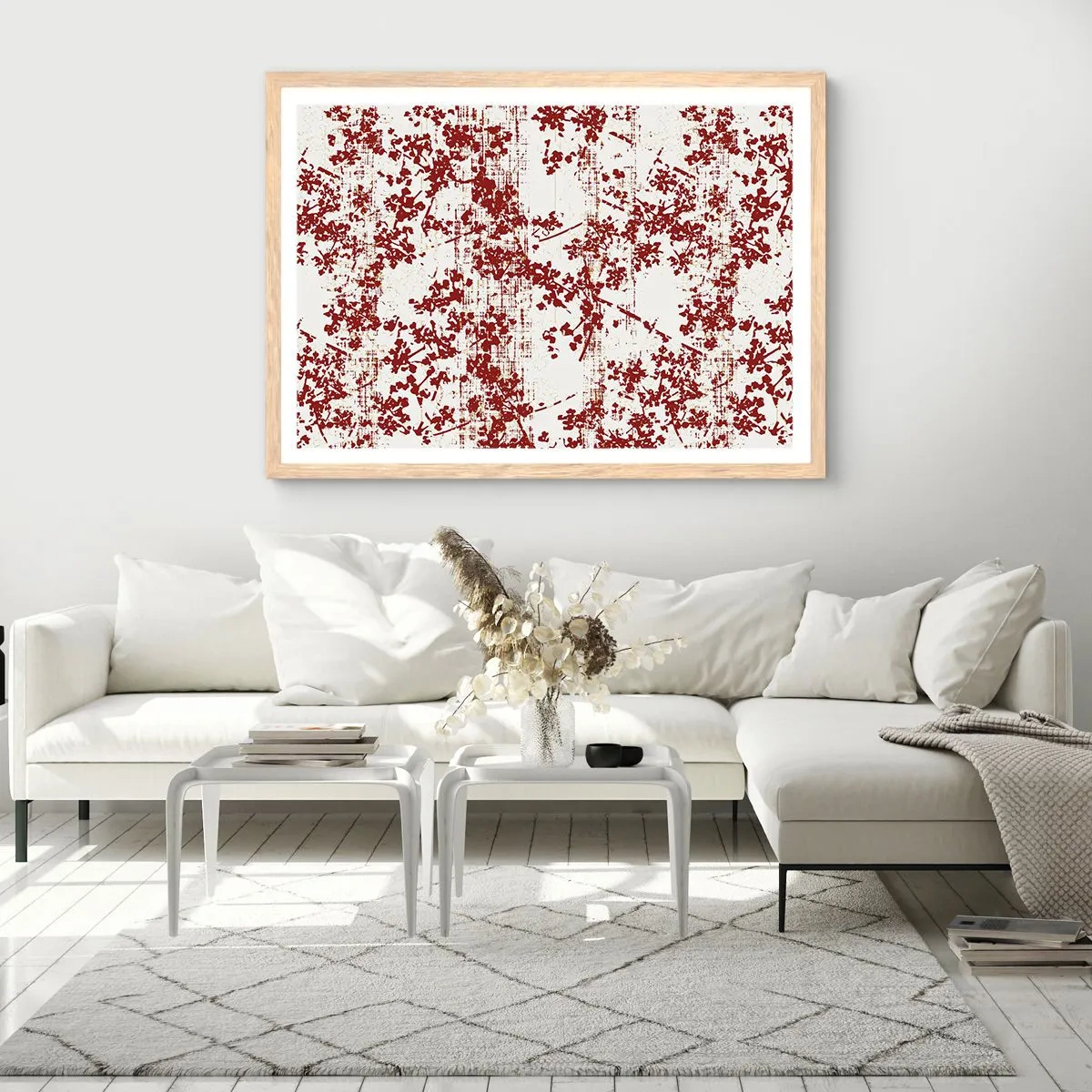Een poster in een licht eiken lijst - Zoals oud calico - 100x70 cm