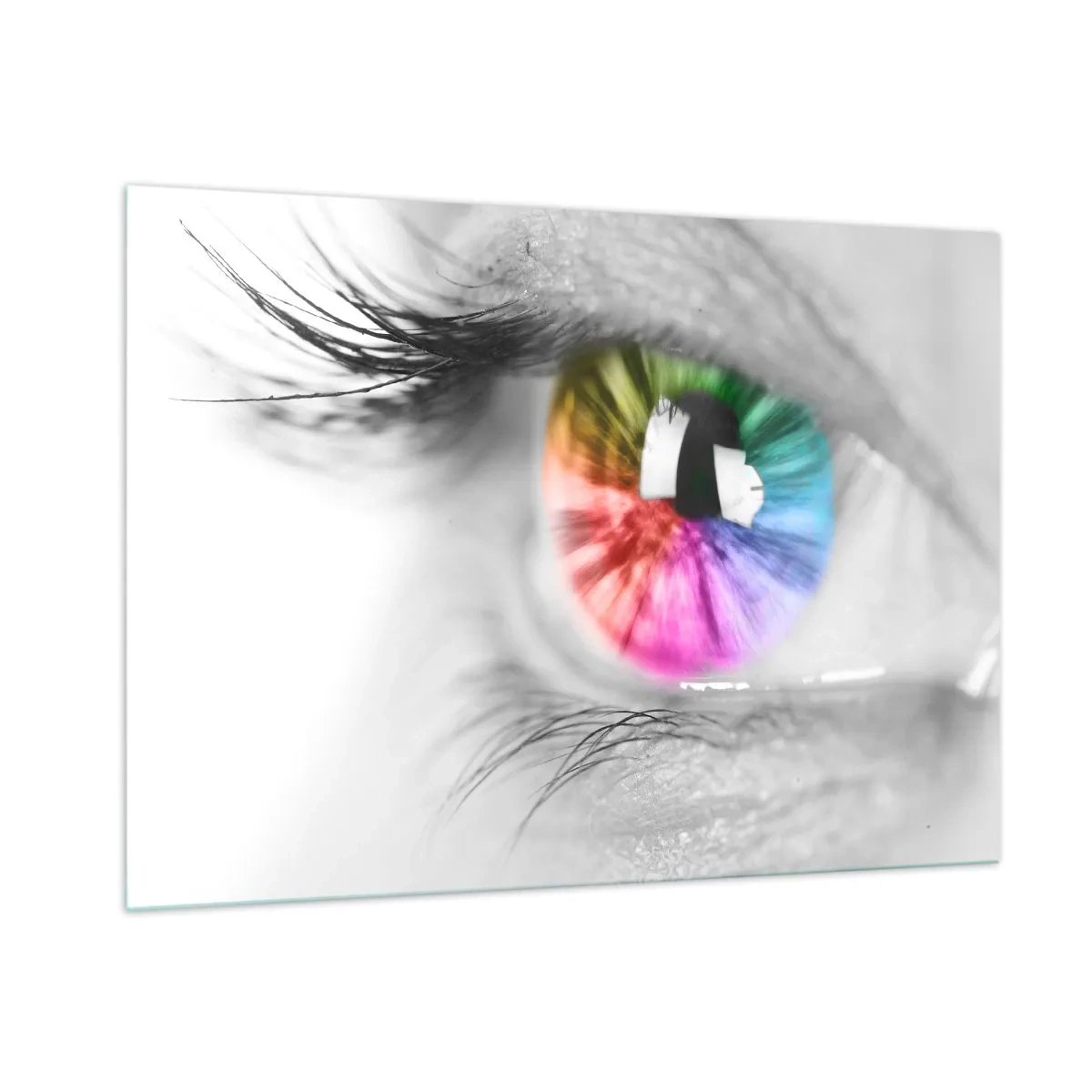 Schilderen op glas - Kijk naar de wereld in kleuren - 100x70 cm