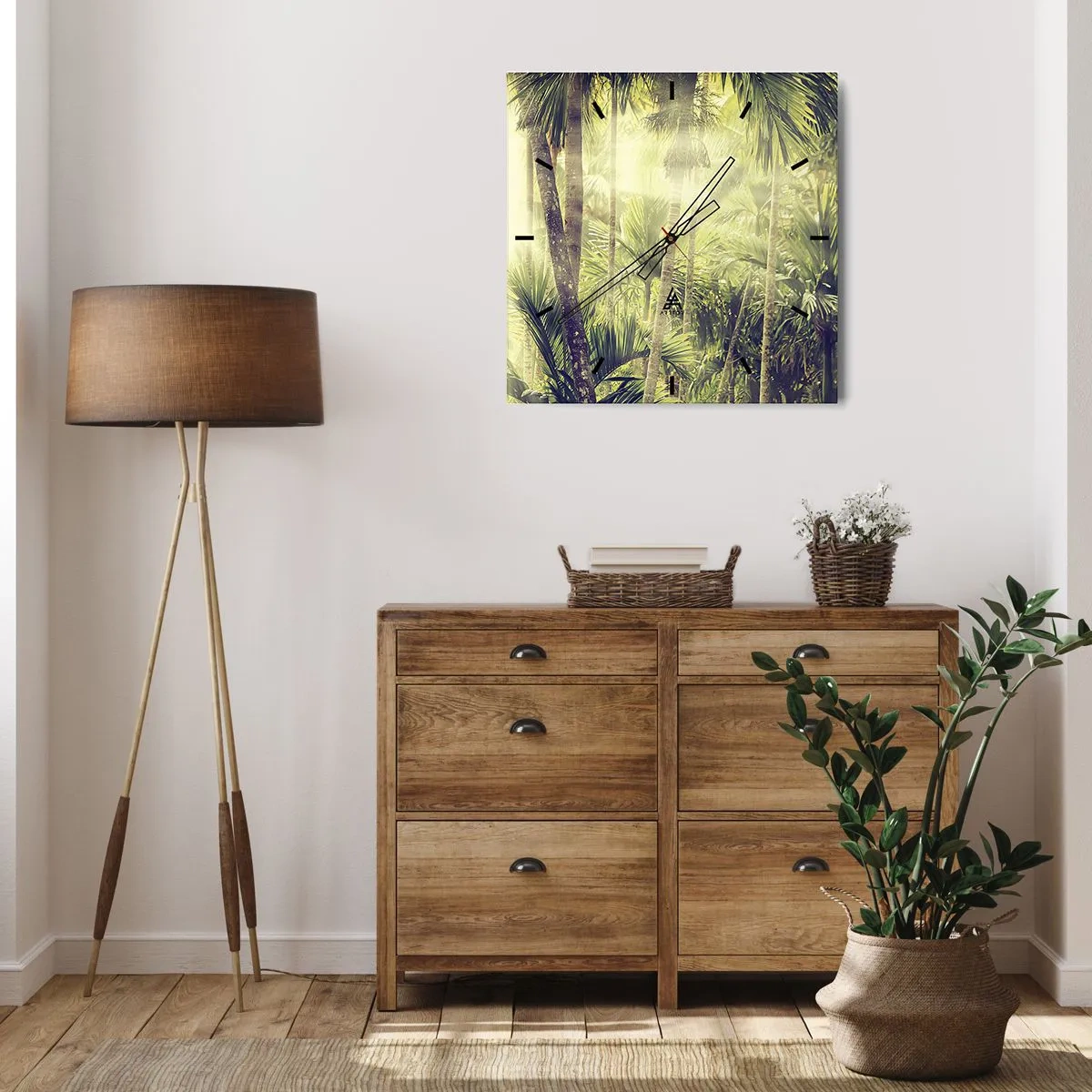 Wandklok - Klok - In groene hitte - 30x30 cm