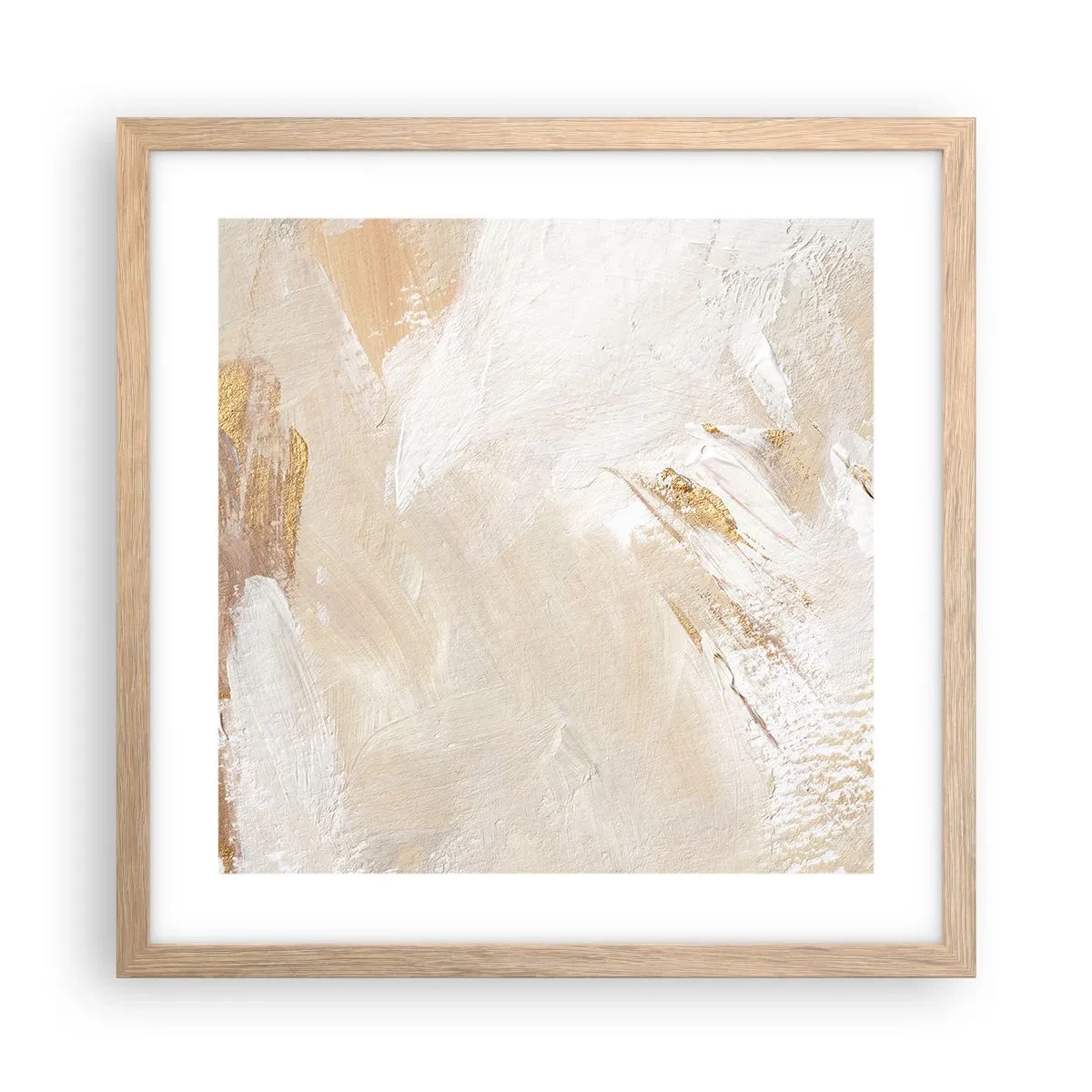 Een poster in een licht eiken lijst - Pastelkleurige compositie - 40x40 cm