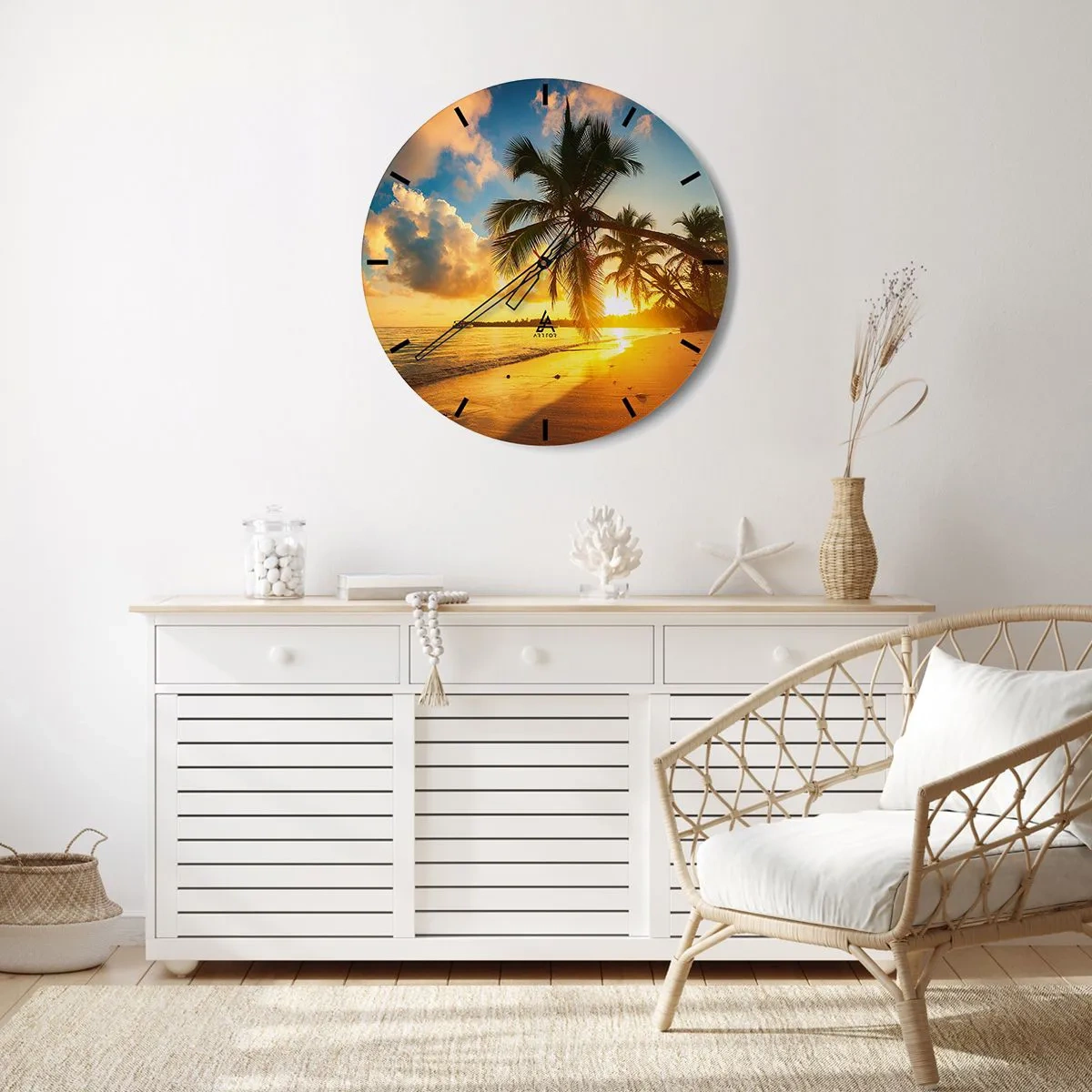 Wandklok - Klok - Caribische droom - 40x40 cm
