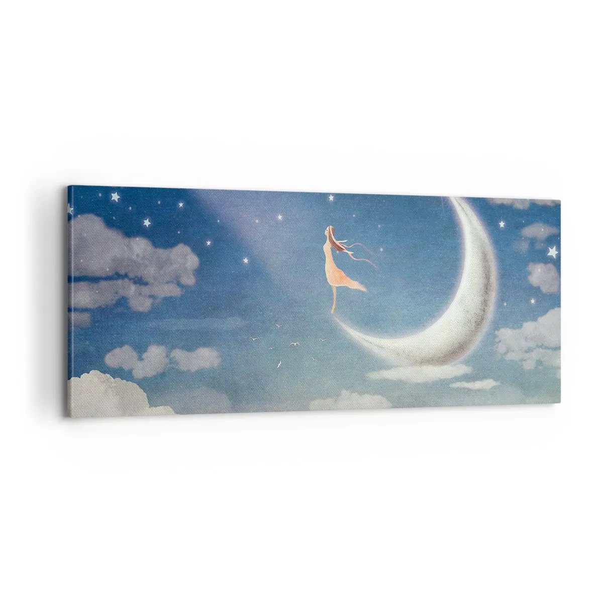 Schilderen op canvas - Blauwe verleidster - 100x40 cm
