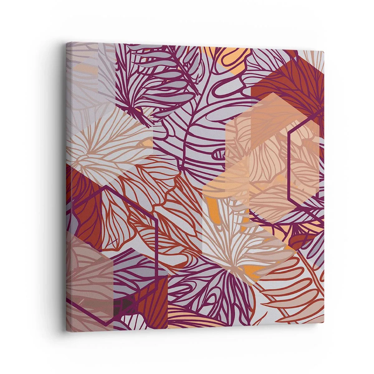Schilderen op canvas - Onmogelijke relatie tussen geometrie en natuur - 30x30 cm