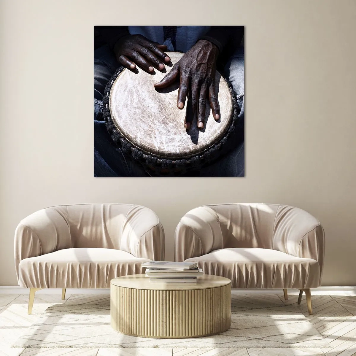 Schilderen op glas - Leef in je eigen ritme - 70x70 cm