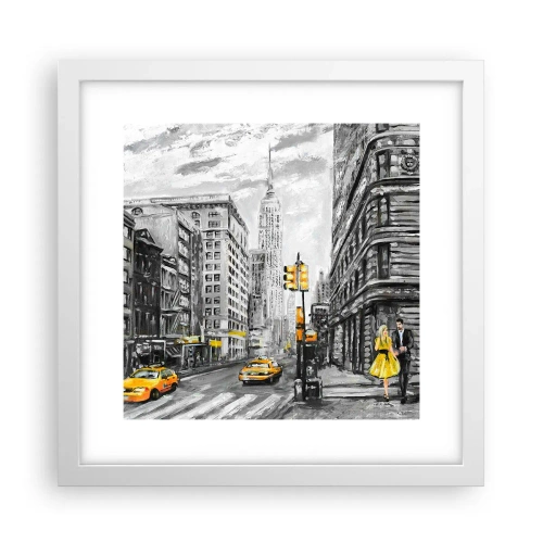 Poster in een witte lijst - Een verhaal uit New York - 30x30 cm