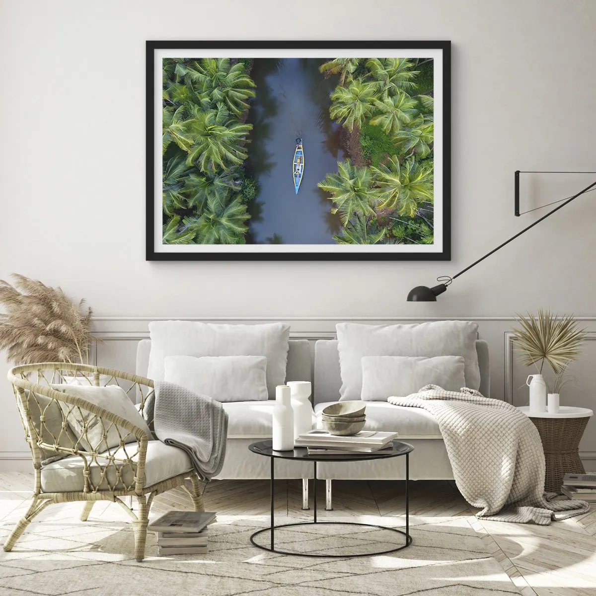 Poster in een zwarte lijst - Op een tropisch parcours - 91x61 cm